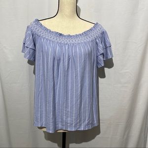 American Eagle Off Shoulder Striped Shirt XL